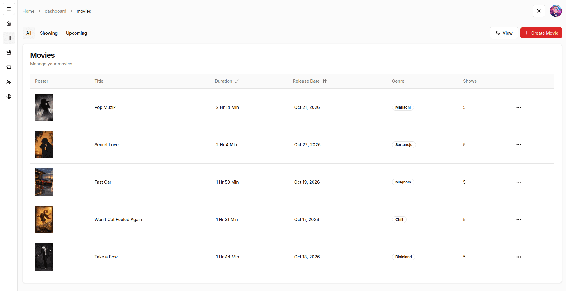 Dashboard Movie Screenshot