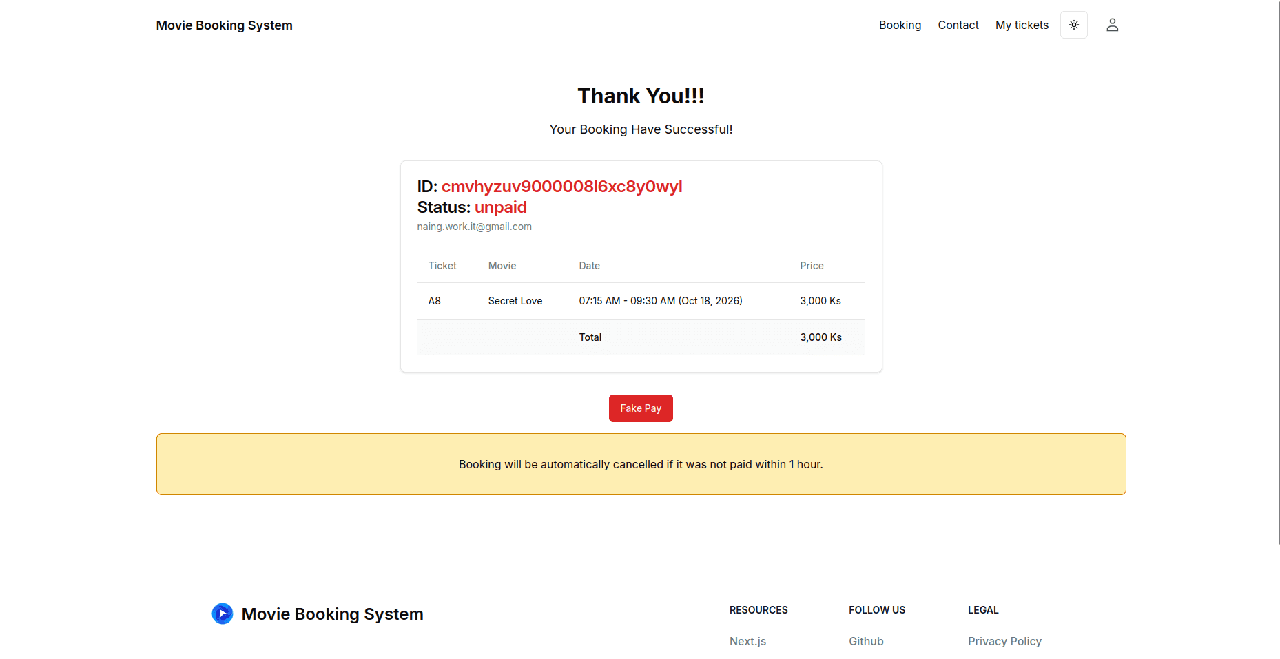 Checkout Screenshot